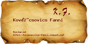 Kovácsovics Fanni névjegykártya