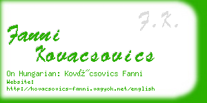 fanni kovacsovics business card